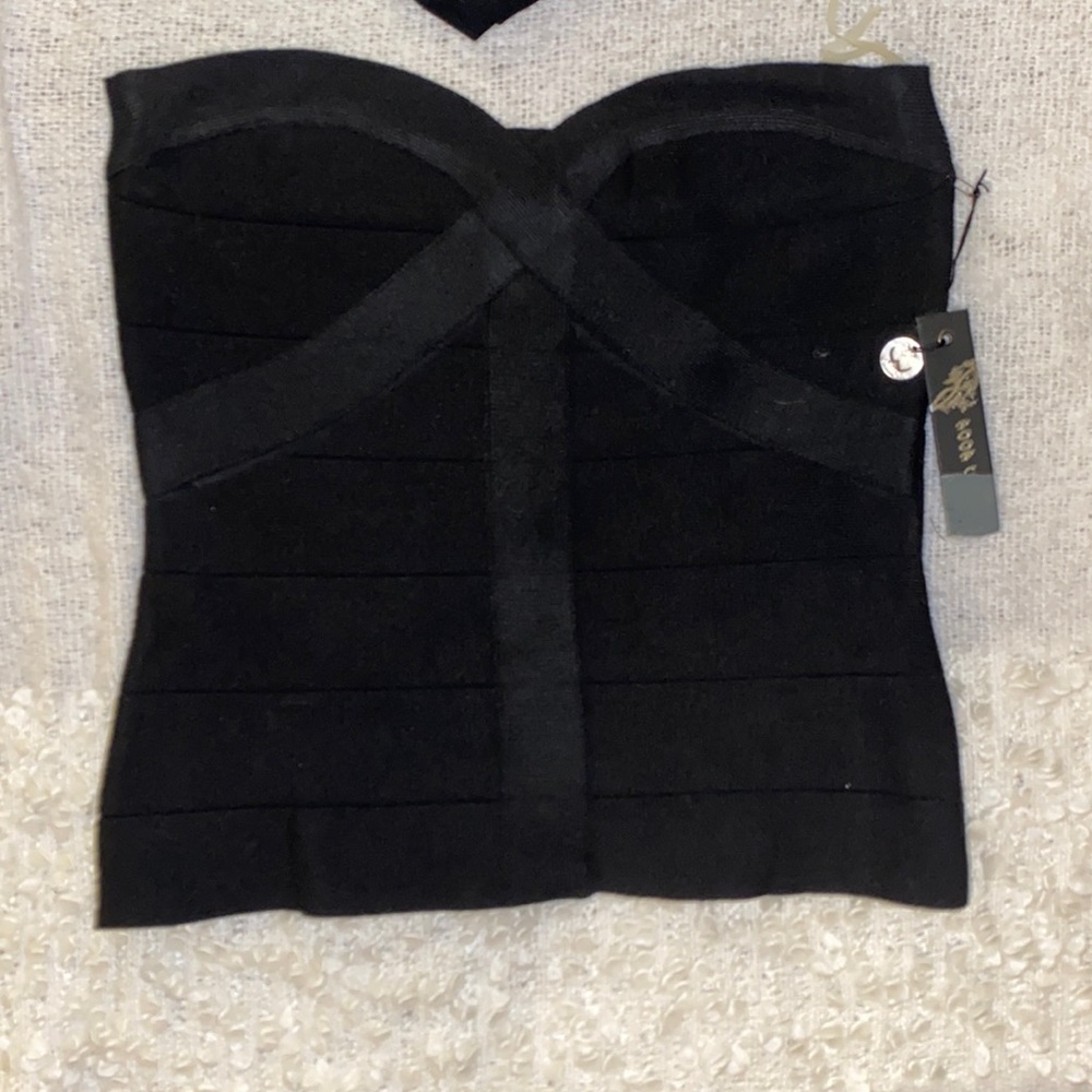 NWT Black Strapless Tight Top